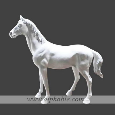 Fiberglass white horse statue FBA-010