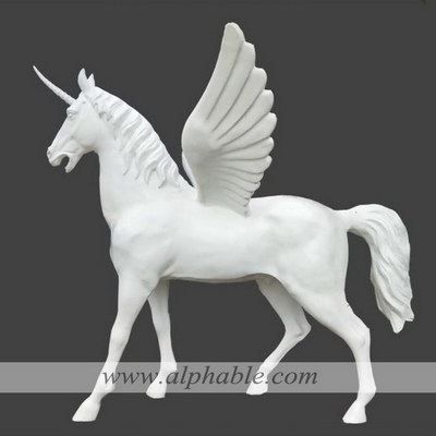 Fiberglass unicorn horse statue FBA-015