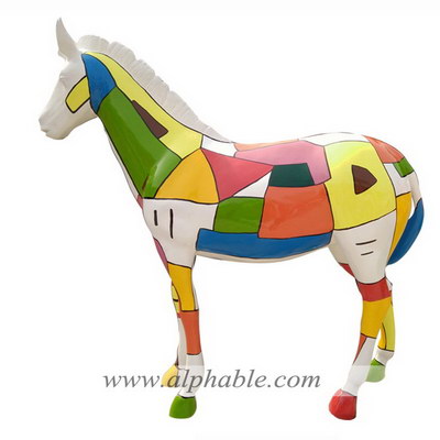 Fiberglass painted horse sculpture FBA-018