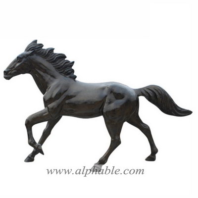 Fiberglass black horse statue FBA-022