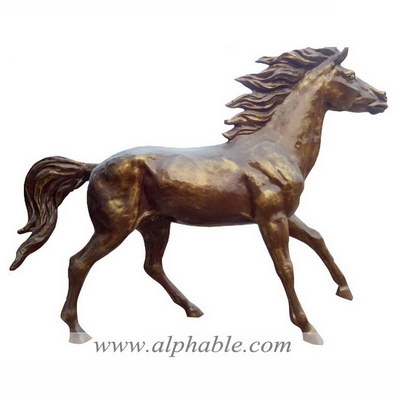 Bronze color fiberglass horse sculpture FBA-026