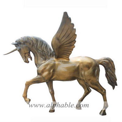 Fiberglass unicorn horse sculpture FBA-028