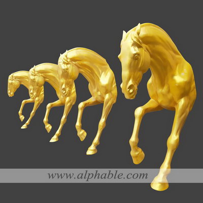 Golden half body horse sculpture FBA-031