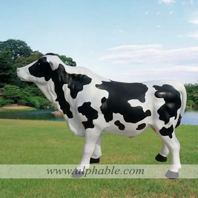 Fiberglass life size cow sculpture FBA-044