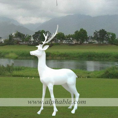 Large size white deer statue FBA-069