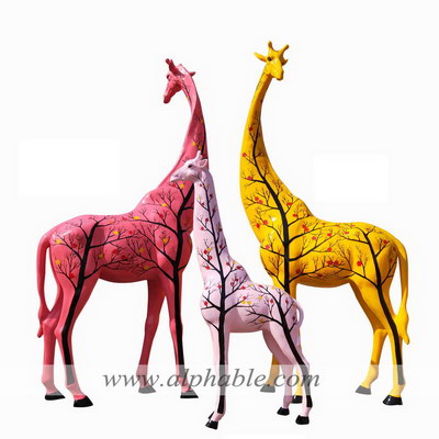 Painted fiberglass giraffe sculpture FBA-079