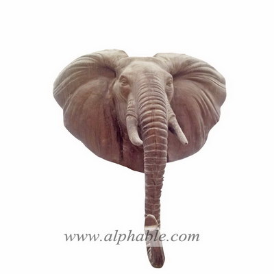 Fiberglass elephant head sculpture FBA-088