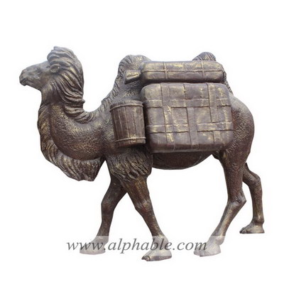 Fiberglass bronze camel sculpture FBA-093