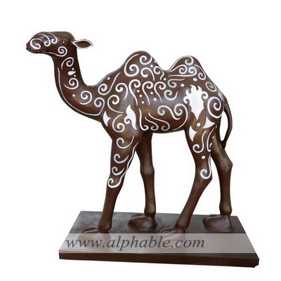 Fiberglass painted camel sculpture FBA-098