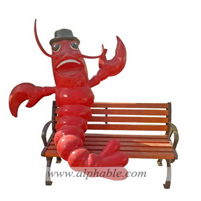 Garden lobster bench sculpture FBC-007