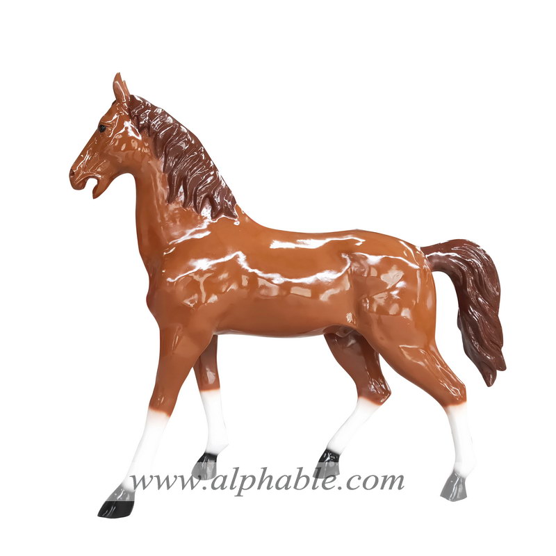Fiberglass life size horse statue FBA-007