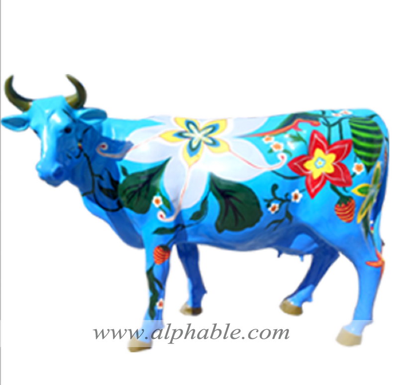 Colorful painted cow sculpture FBA-039