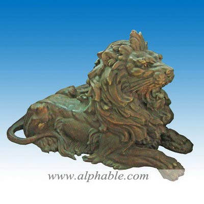 Bronze lying lion sculpture CA-011