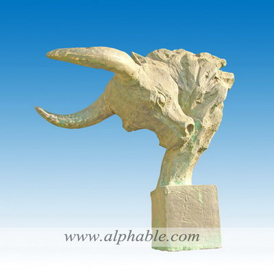 Bronze bull head sculpture CA-025