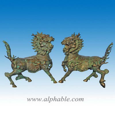 Chinese bronze lion dragon sculpture CA-028