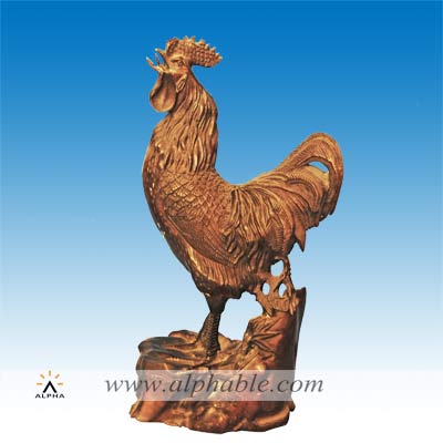 Vintage bronze rooster statue CA-032