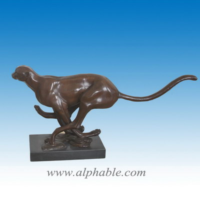 Small bronze leopard art sculpture CA-062