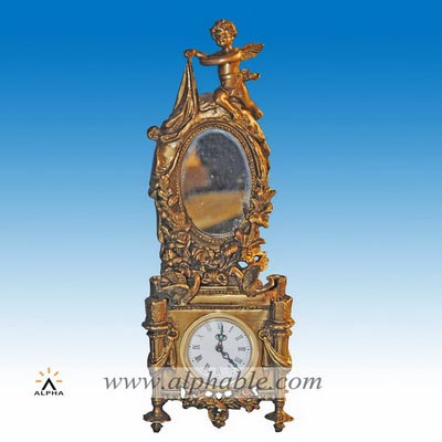 Brass mirror clock CC-026