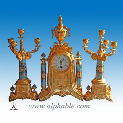 Copper art deco mantel clock CC-029