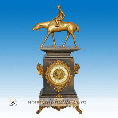 Brass horse clock CC-041