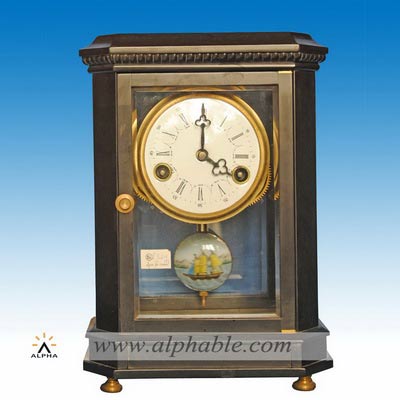 Brass pendulum black mantel clock CC-052