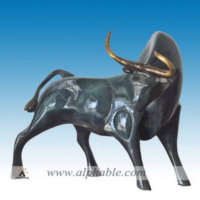 Contemporary bronze bull sculpture CMS-018