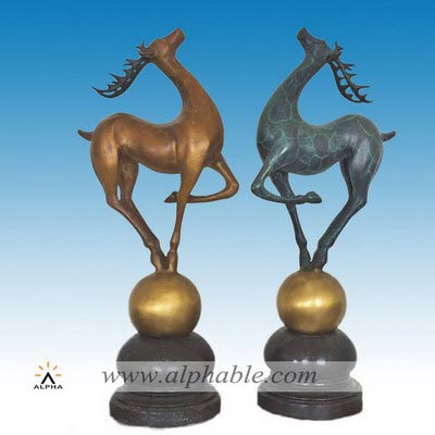 Contemporary bronze deer sculpture CMS-019