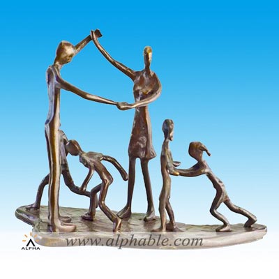 Abstract bronze family sculpture CMS-057