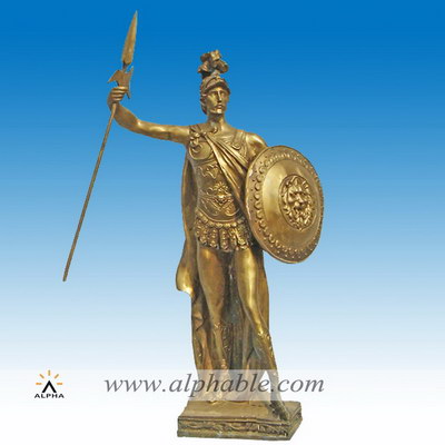 Brass Greek warrior sculpture CCS-012