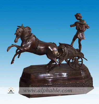 Bronze horse and rider statue CCS-081