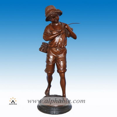 Bronze fisher boy sculpture CCS-132