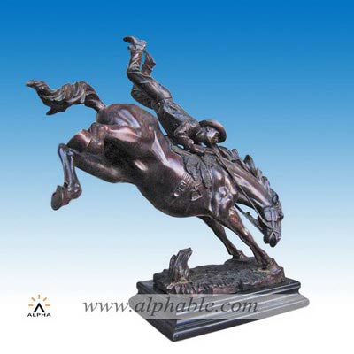 Bronze horse and rider statue CCS-158