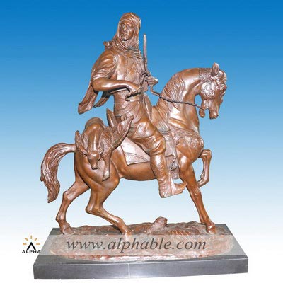 Bronze rider on horse sculpture CCS-189