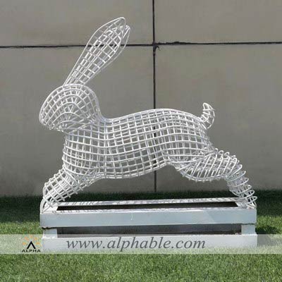 Metal wire rabbit sculpture STW-004