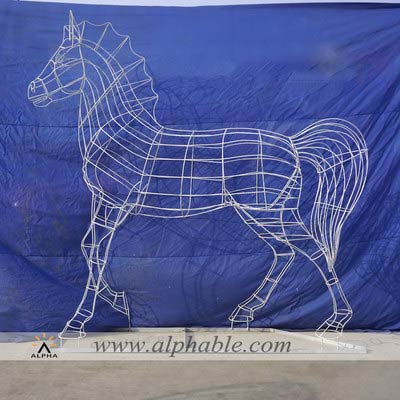 Metal wire horse sculpture STW-015