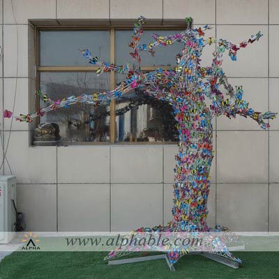 Wire metal tree sculpture STW-040