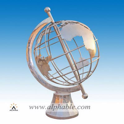 Large stainless steel globe sculpture STL-002