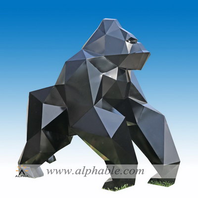 Geometric metal gorilla sculpture STL-023