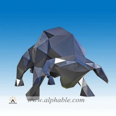 Geometric metal bull sculpture STL-032