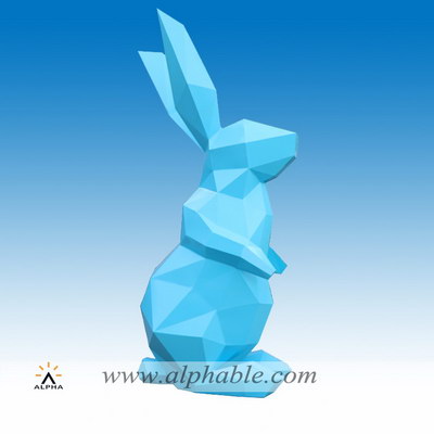 Geometric metal rabbit sculpture STL-112
