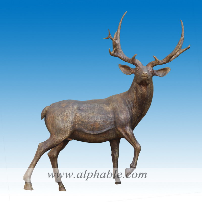 Outdoor bronze deer statue sculpture CA-073