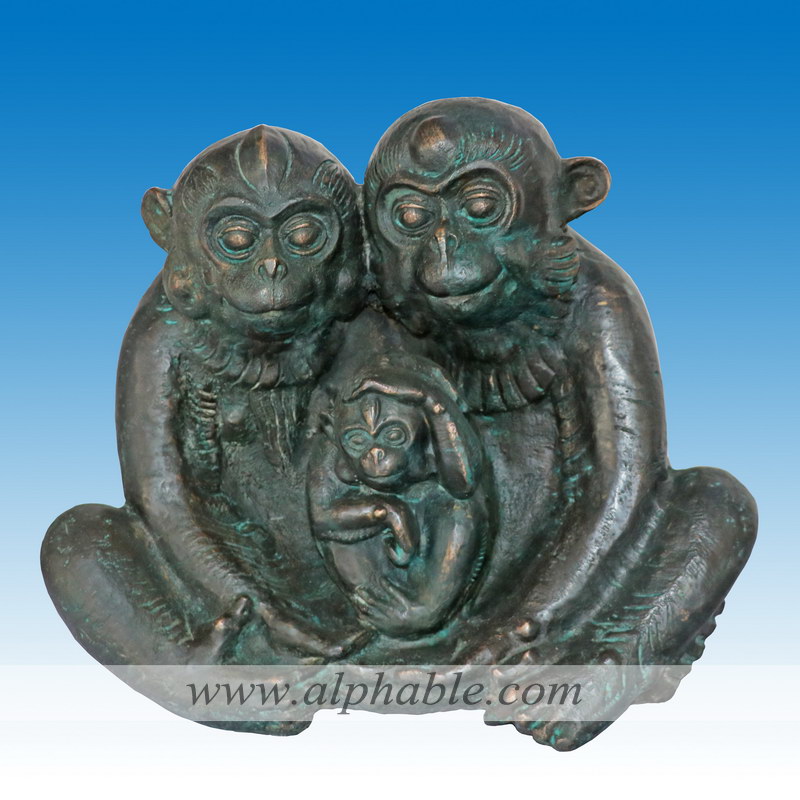 Bronze monkey sculpture CA-089