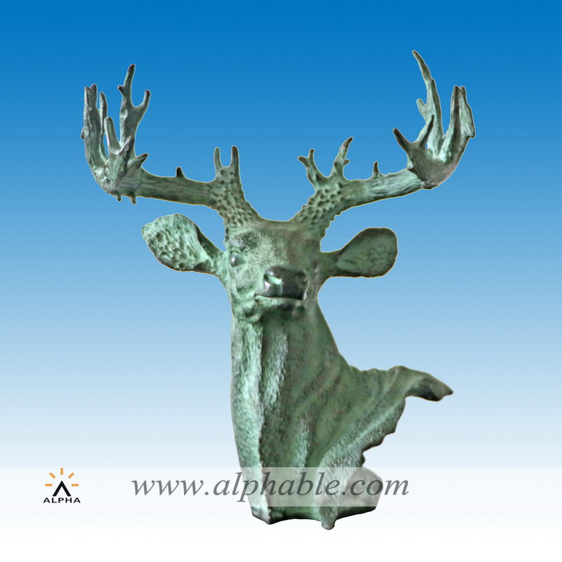 Bronze deer head sculpture CA-098