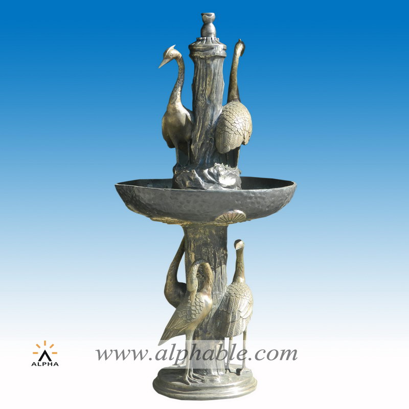 Garden crane statues brass fountain CCF-003