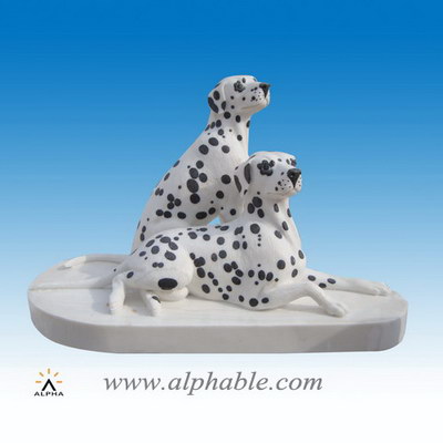 Carved marble dog garden statue SA-005
