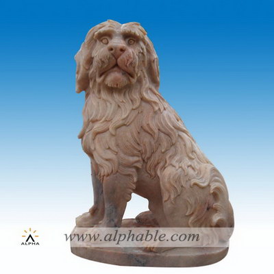 Carved marble outdoor dog statue SA-007