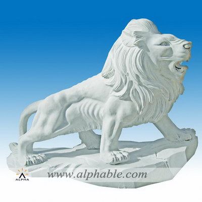 Natural marble outdoor lion statue SA-010
