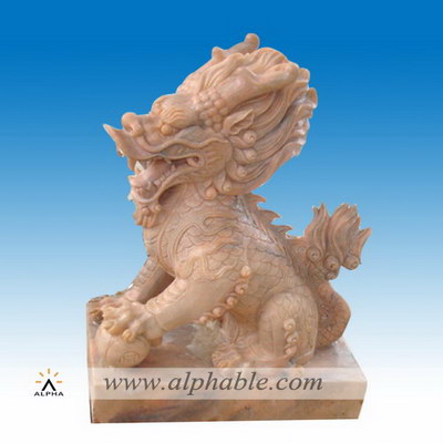 Marble Chinese lion dragon sculpture SA-020