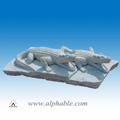 Garden marble crocodile sculpture SA-063