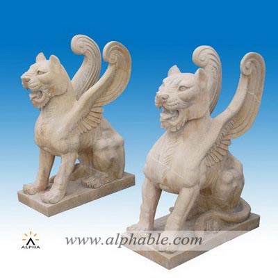Marble winged lion sculpture SA-069